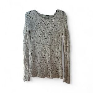 Black Swan Women's Knit Sweater‎ Long Sleeve Cream Cotton Lightweight Sz 8